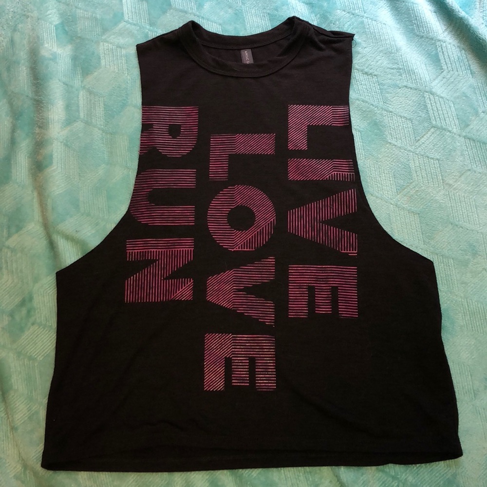 Live love dream running tank top